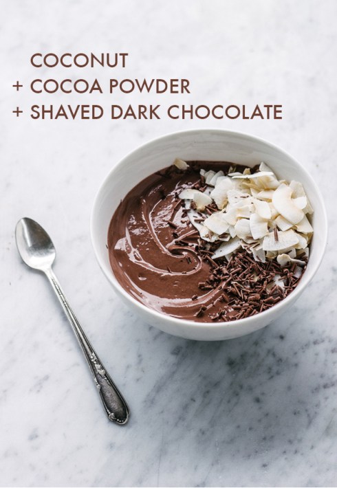 yogurt con coco y chocolate